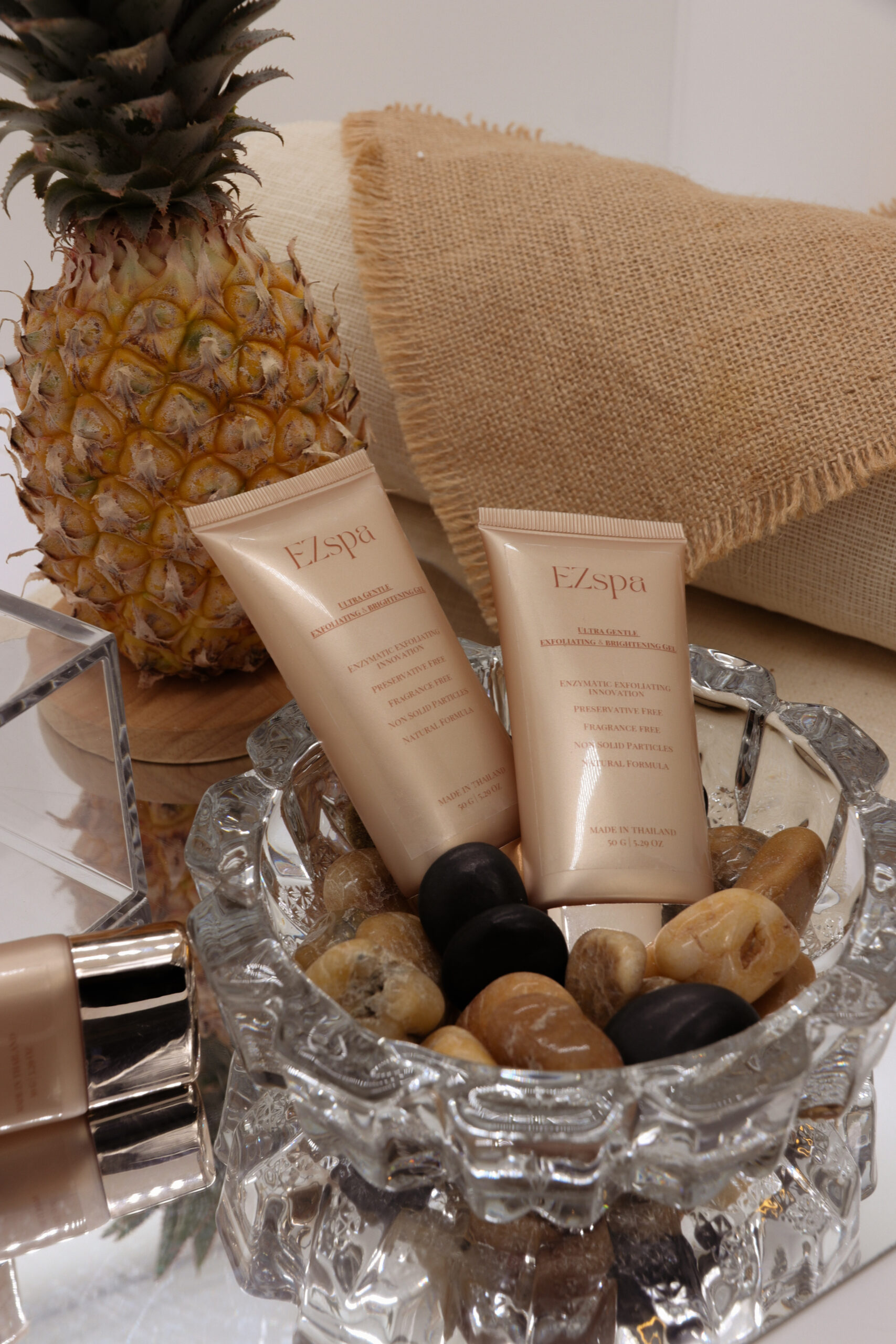EZspa skin scrub cosmetic tube for smoother and brighter skin